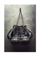 Boxing Gloves Hanging On Wall | Stwórz własny plakat