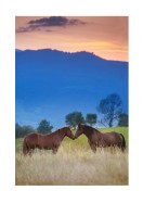 Horses In Mountain Landscape | Stwórz własny plakat