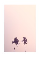 Palm Tree Silhouettes Against Pink Sky | Stwórz własny plakat